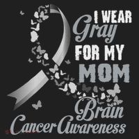 I Wear Grey For My Mom Brain Cancer Awareness Beanie thumb 2