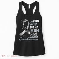 I Wear Grey For My Mom Brain Cancer Awareness Women's Tank Top thumb 0
