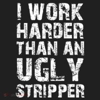 I Work Harder Than An Ugly Stripper Funny Graphic (On Back) Golf Towel thumb 3