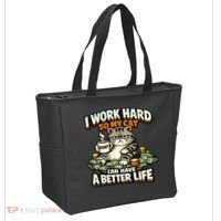 I Work Hard So My Cat Can Have A Better Life Cat Humor Tote Bag thumb 2