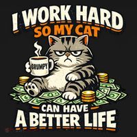 I Work Hard So My Cat Can Have A Better Life Cat Humor Tote Bag thumb 4