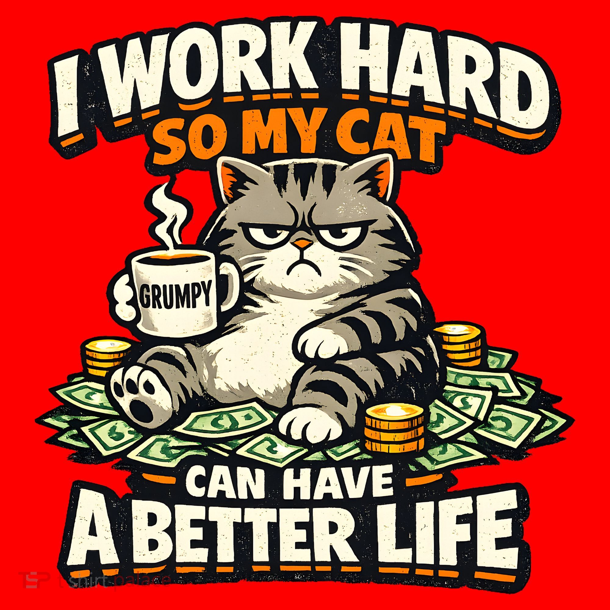 I Work Hard So My Cat Can Have A Better Life Cat Humor Santa Hat
