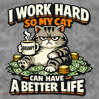 I Work Hard So My Cat Can Have A Better Life Cat Humor Hoodie thumb 2