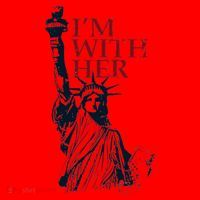 IM With Her Statue Of Lady Liberty Patriotic Santa Hat thumb 1