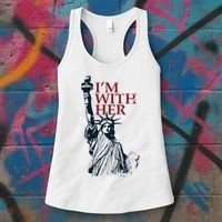 IM With Her Statue Of Lady Liberty Patriotic Women's Tank Top thumb 3