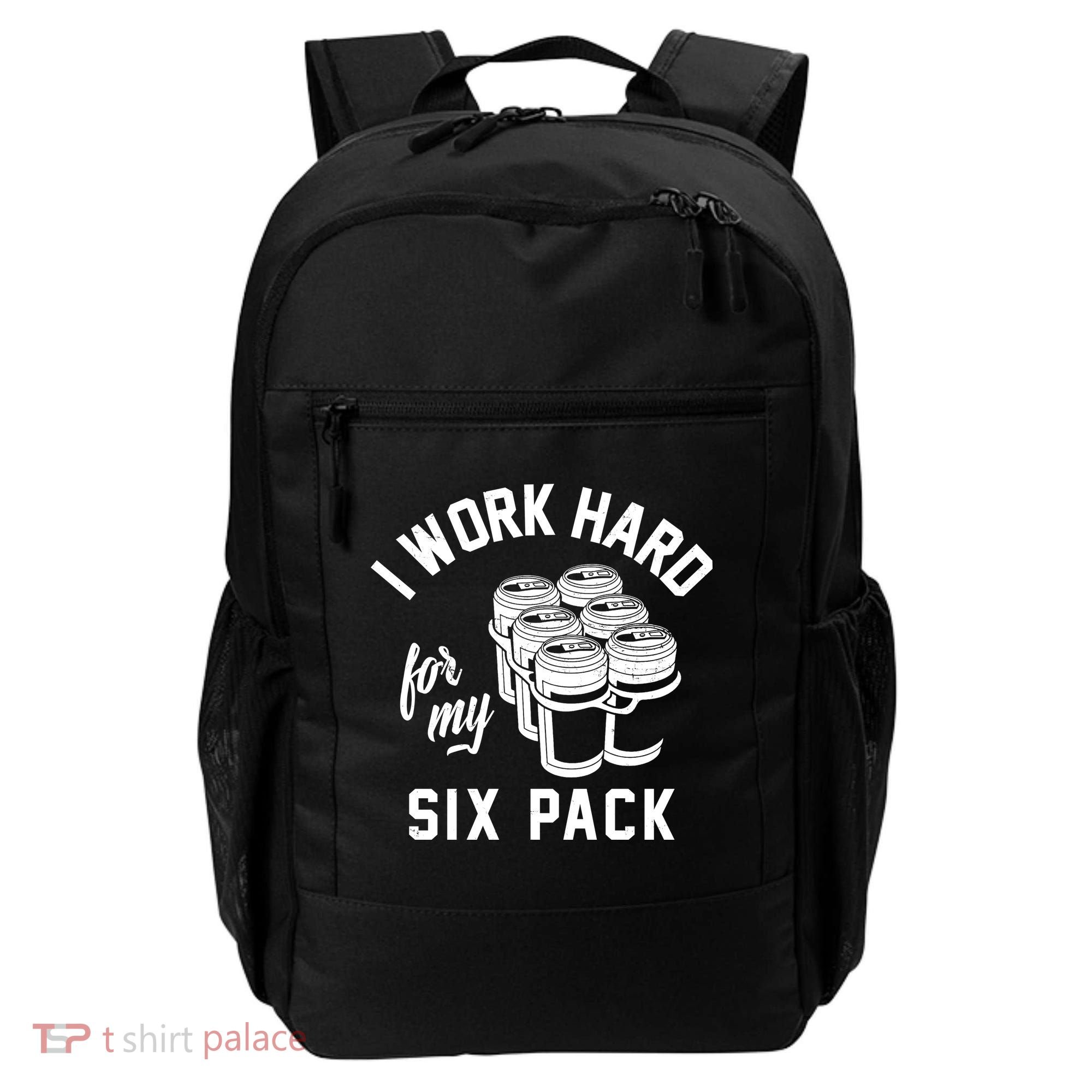 I Work Hard For My Six Pack Funny Beer Meme Backpack
