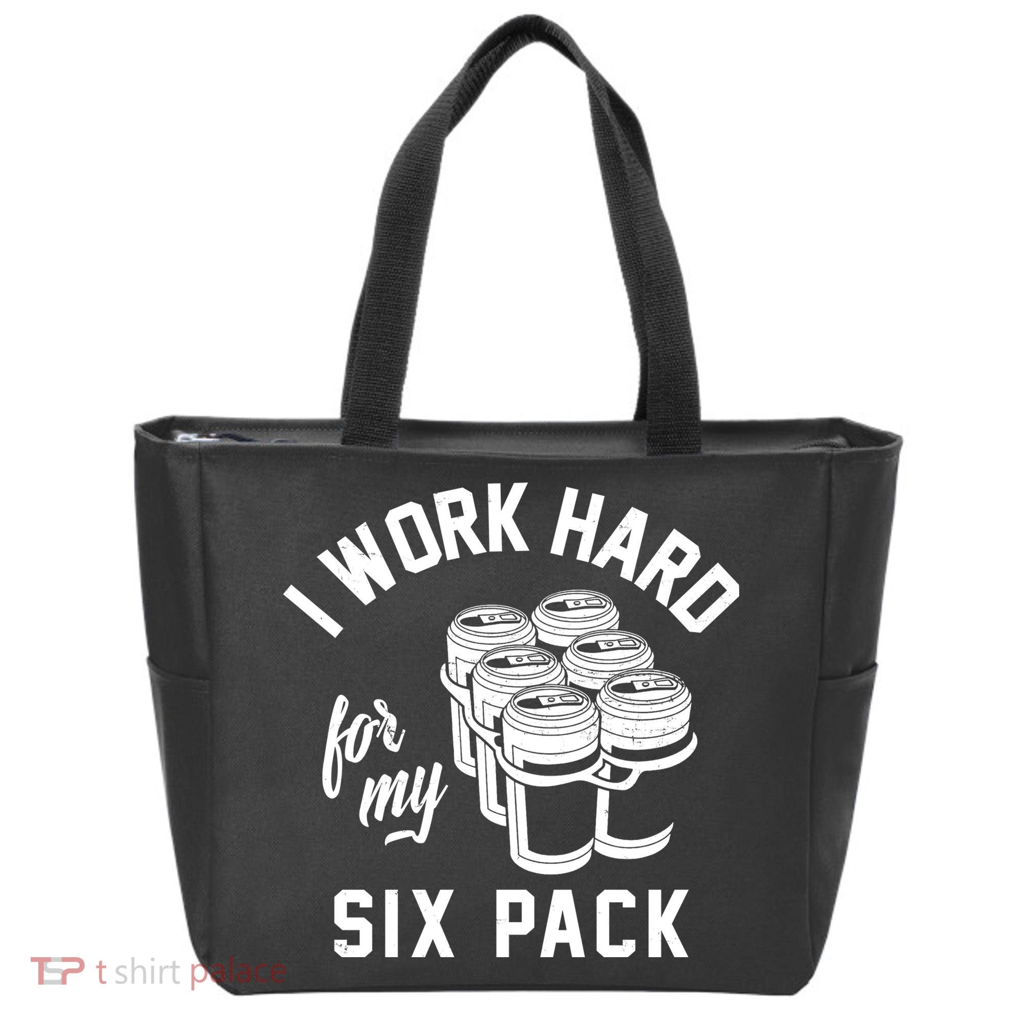 I Work Hard For My Six Pack Funny Beer Meme Tote Bag