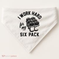 I Work Hard For My Six Pack Funny Beer Meme USA-Made Doggie Bandana thumb 0