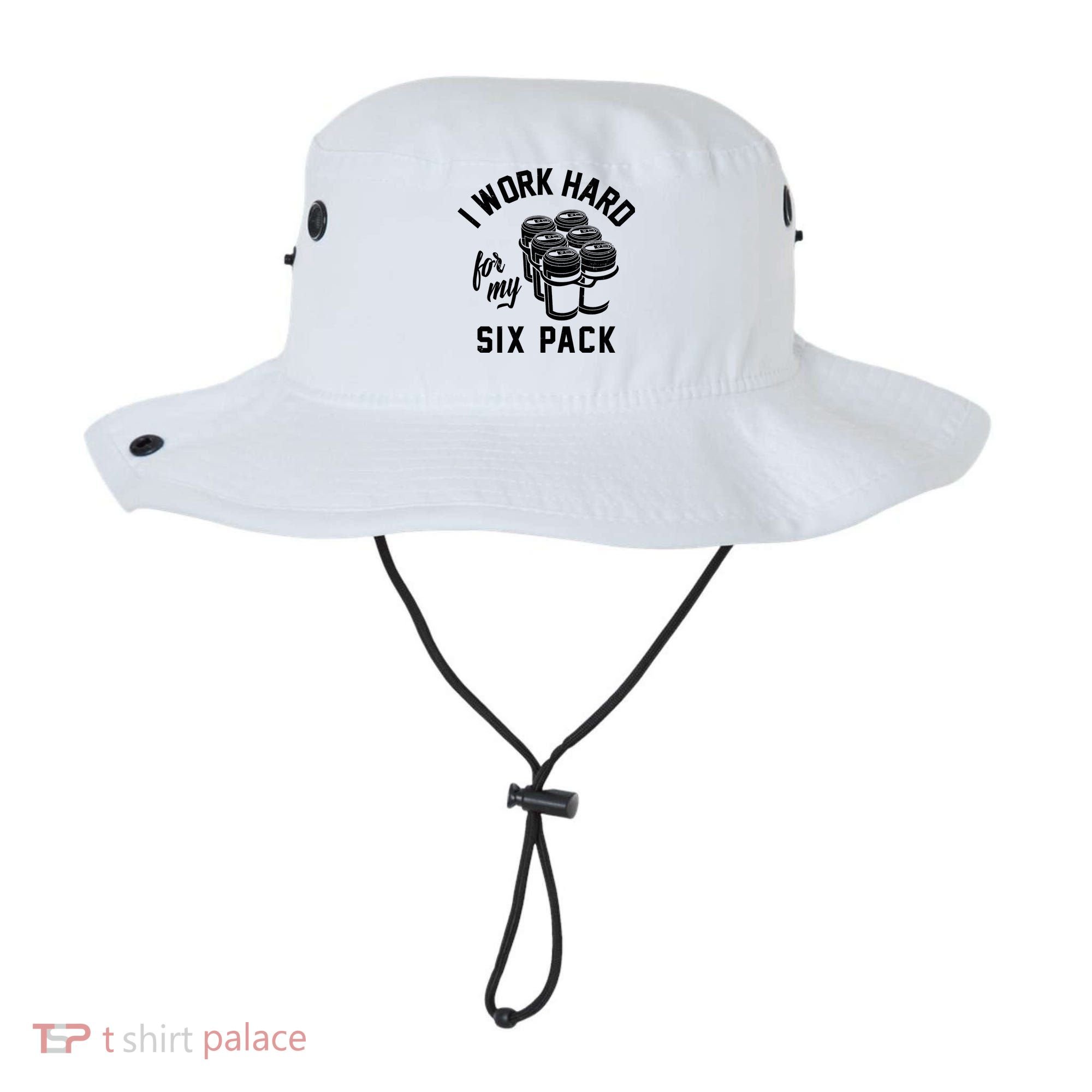 I Work Hard For My Six Pack Funny Beer Meme Bucket Hat
