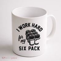 I Work Hard For My Six Pack Funny Beer Meme Coffee Mug thumb 1