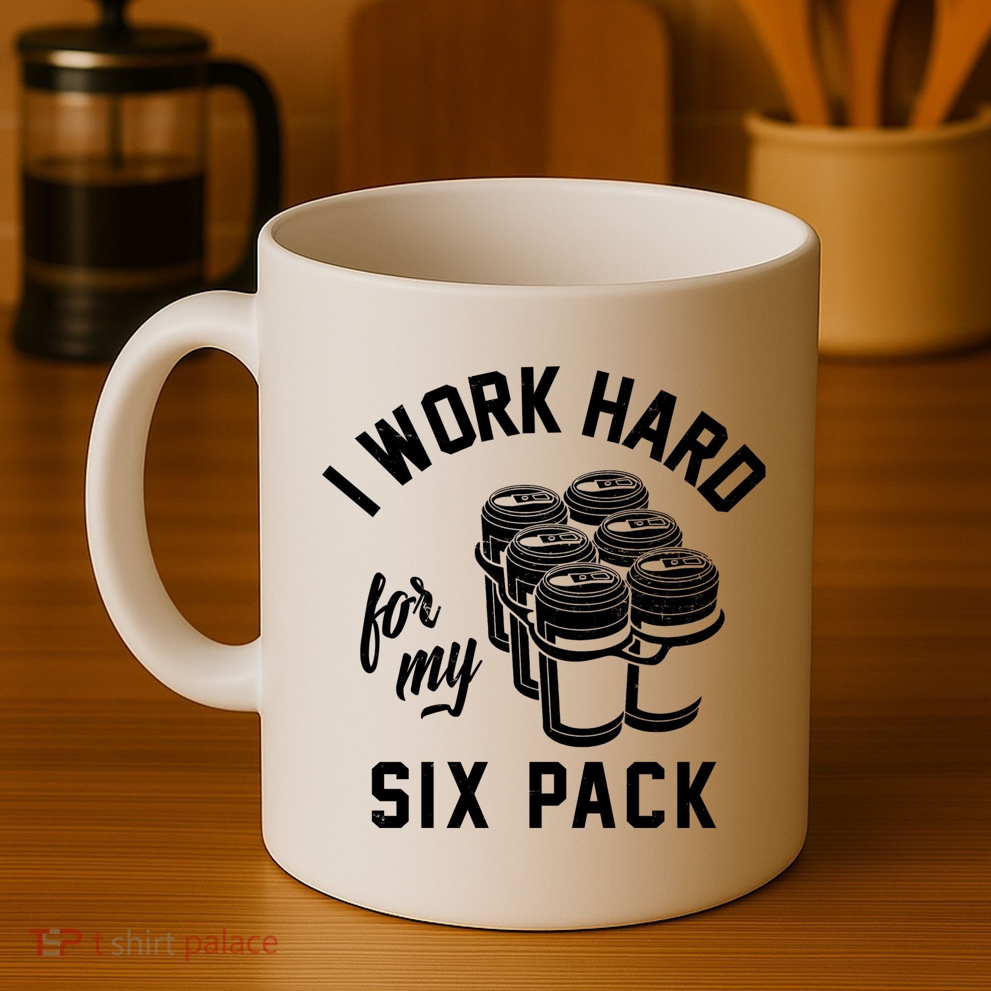 I Work Hard For My Six Pack Funny Beer Meme Coffee Mug