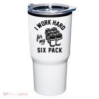 I Work Hard For My Six Pack Funny Beer Meme Tumbler thumb 0