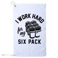 I Work Hard For My Six Pack Funny Beer Meme Golf Towel thumb 0