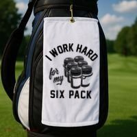 I Work Hard For My Six Pack Funny Beer Meme Golf Towel thumb 2