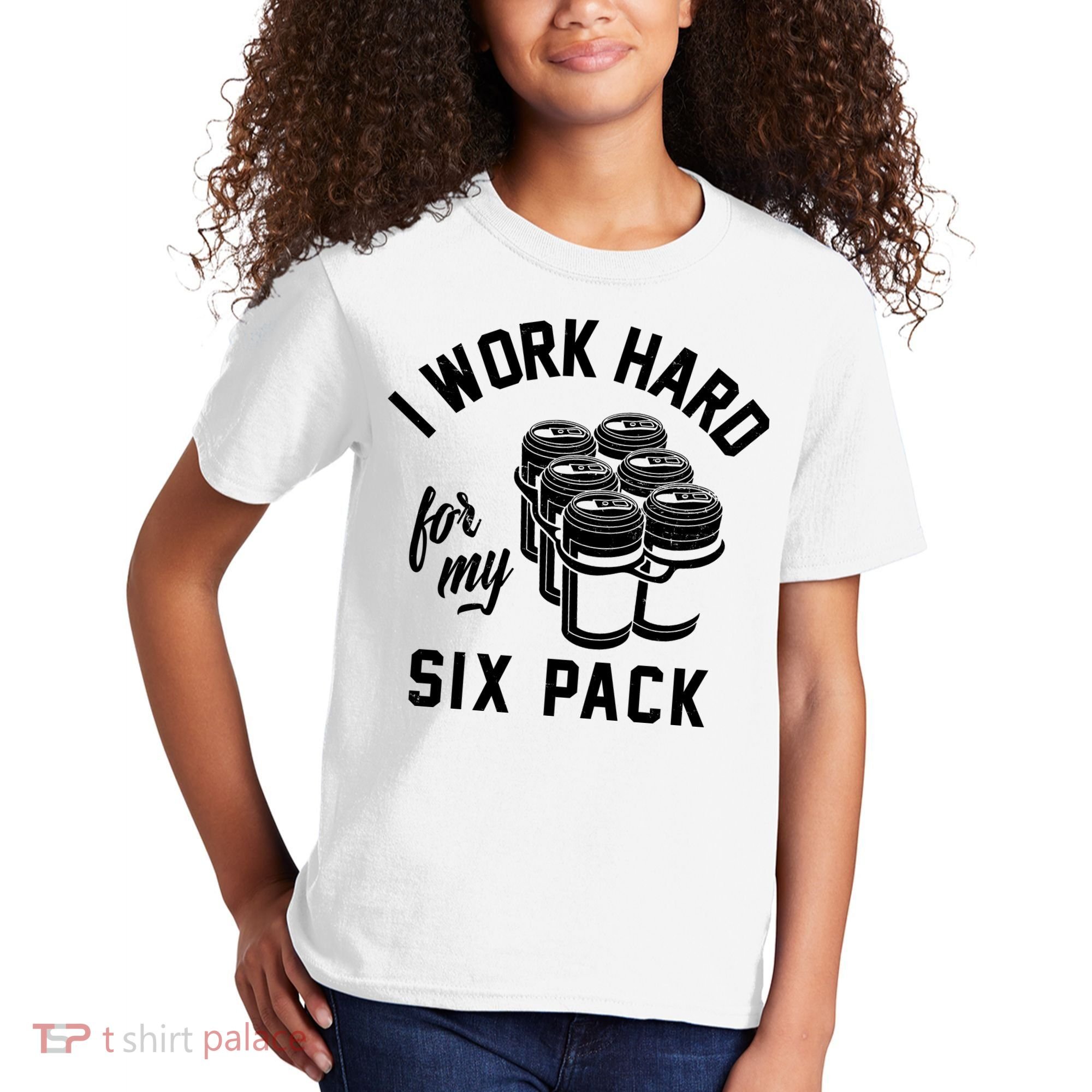 I Work Hard For My Six Pack Funny Beer Meme Kids T-Shirt