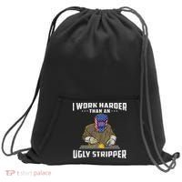 I Work Harder Than An Ugly Stripper Funny Welder Welding Sweatshirt Cinch Pack Bag thumb 0
