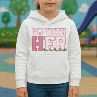 Im With Her Kamala Harris 2024 President Vote Kids Hoodie thumb 3