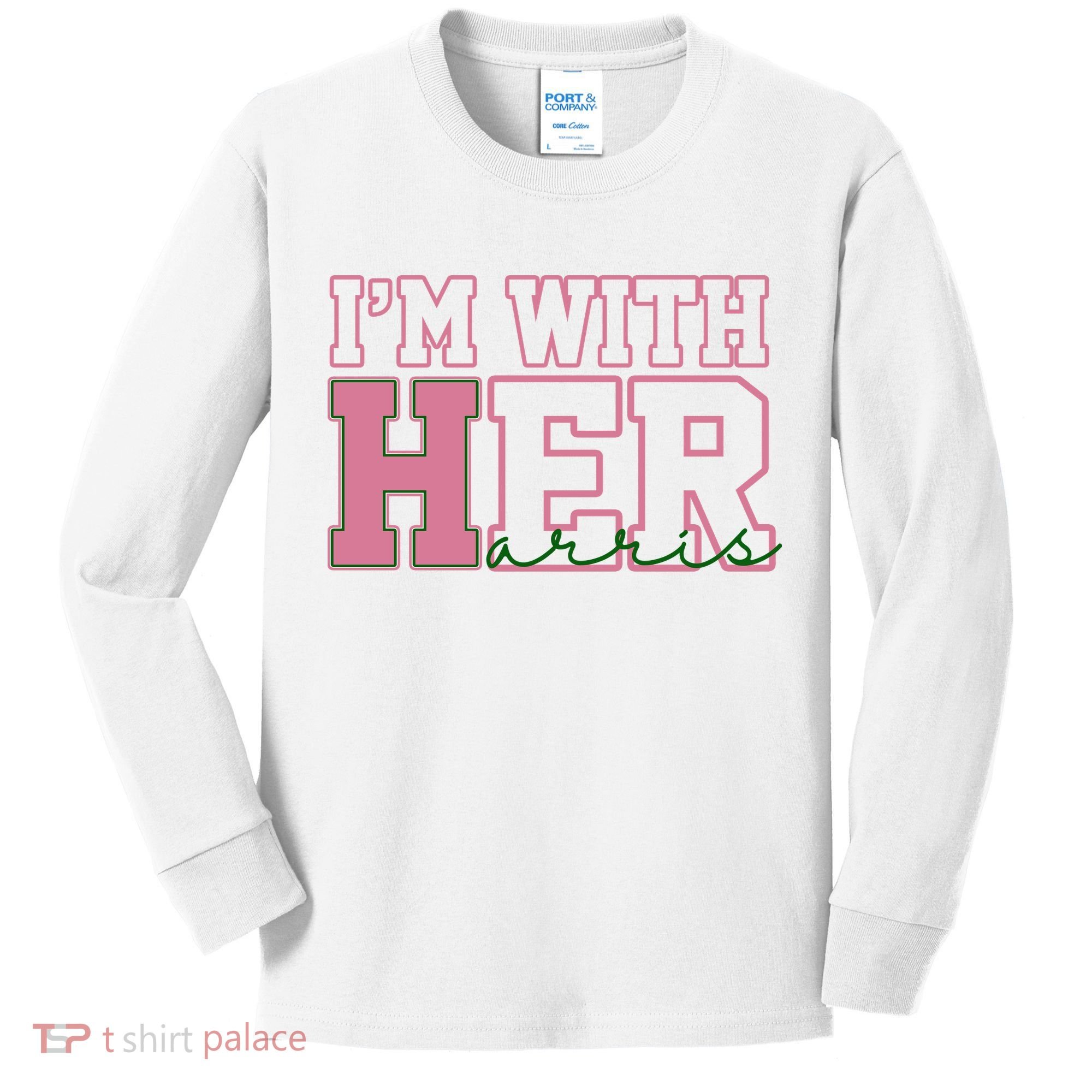 Im With Her Kamala Harris 2024 President Vote Kids Long Sleeve Shirt