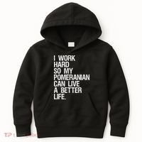 I Work Hard So My Pomeranian Can Live A Better Life Kids Hoodie thumb 0