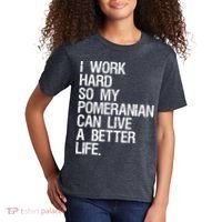 I Work Hard So My Pomeranian Can Live A Better Life Kids T-Shirt thumb 2
