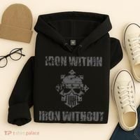 Iron Within Iron Without Marines Helmet Distresses Hoodie thumb 4