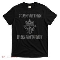 Iron Within Iron Without Marines Helmet Distresses T-Shirt thumb 0