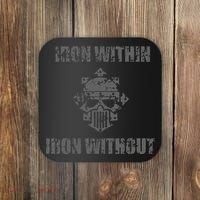 Iron Within Iron Without Marines Helmet Distresses Coaster thumb 0