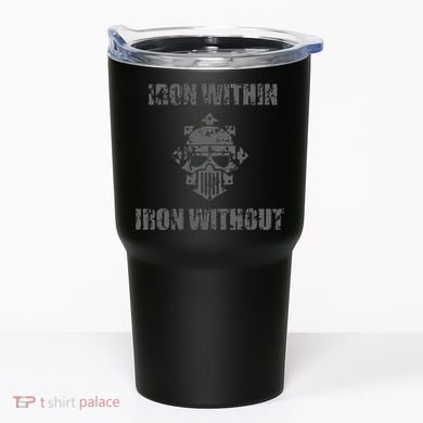 Iron Within Iron Without Marines Helmet Distresses Tumbler