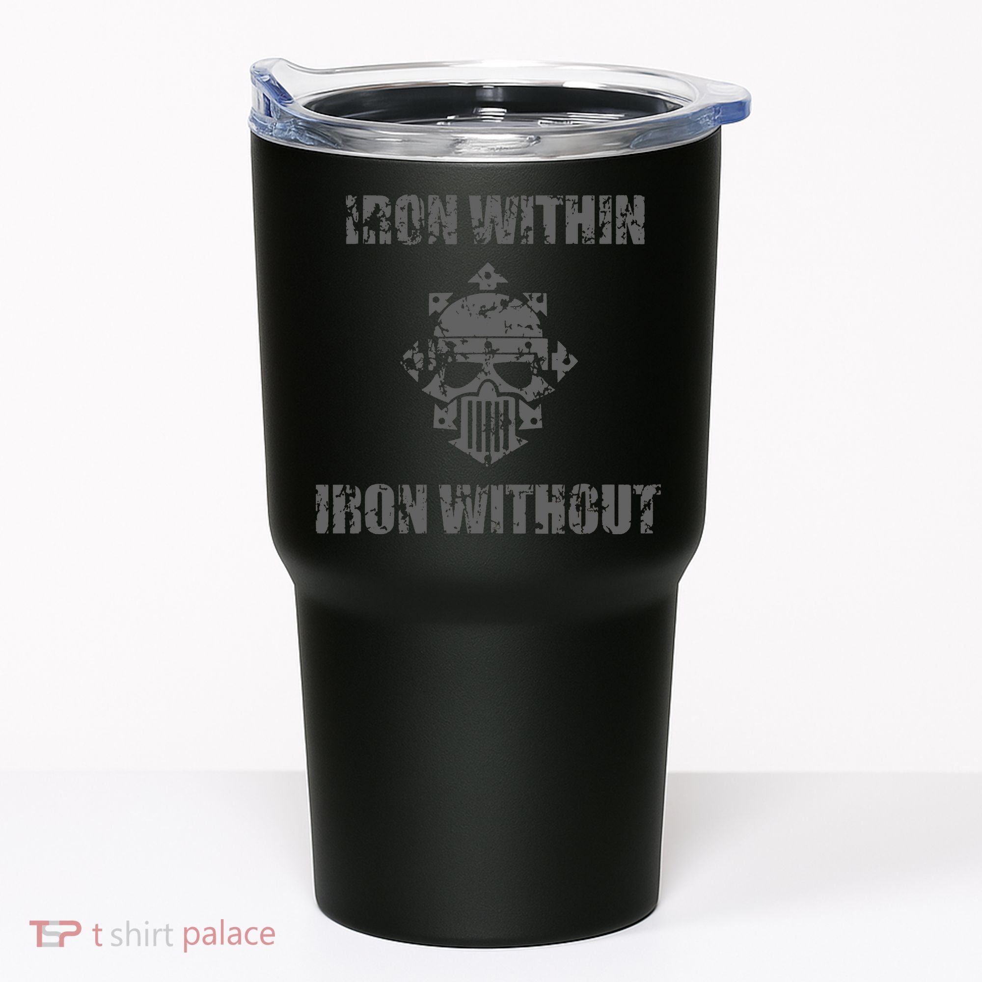 Iron Within Iron Without Marines Helmet Distresses Tumbler