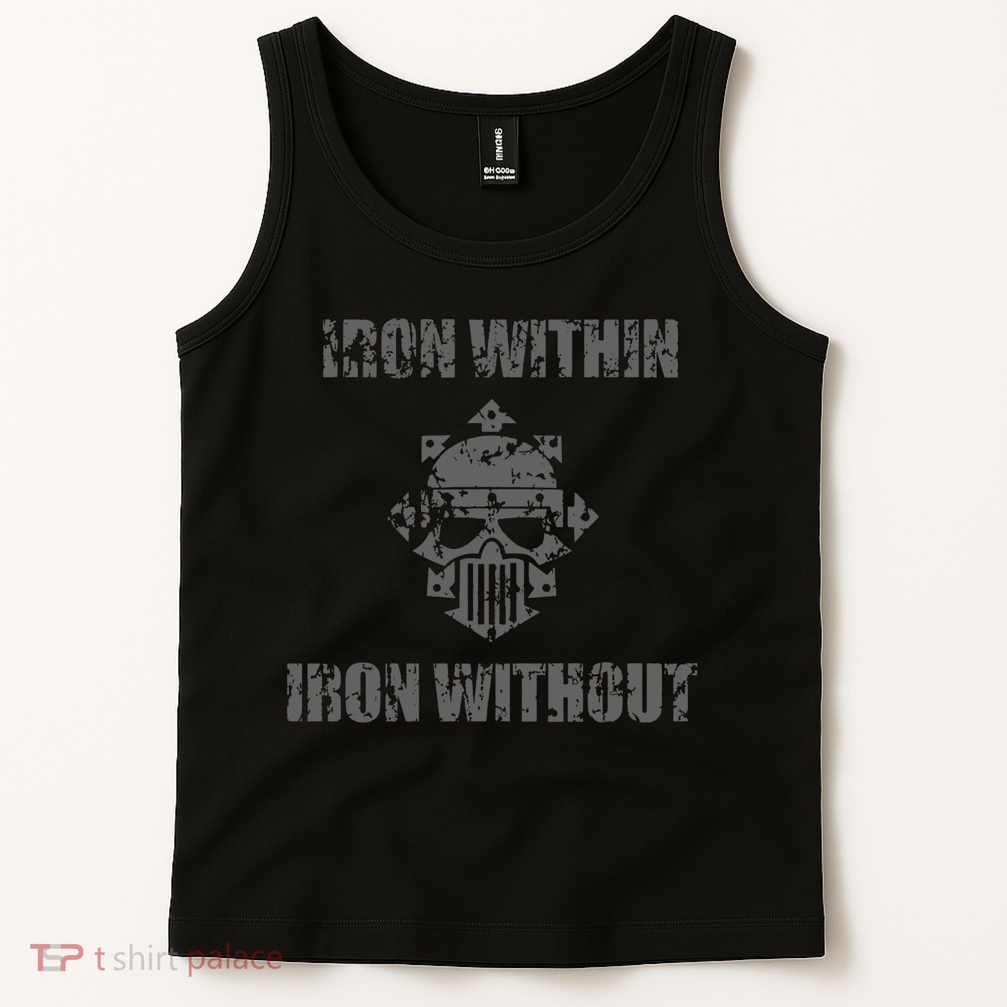 Iron Within Iron Without Marines Helmet Distresses Tank Top