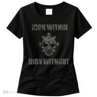 Iron Within Iron Without Marines Helmet Distresses Women's T-Shirt thumb 0