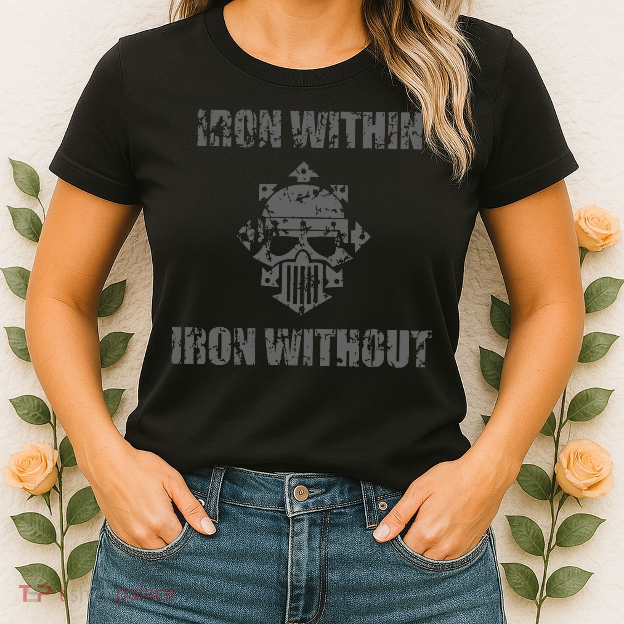 Iron Within Iron Without Marines Helmet Distresses Women's T-Shirt