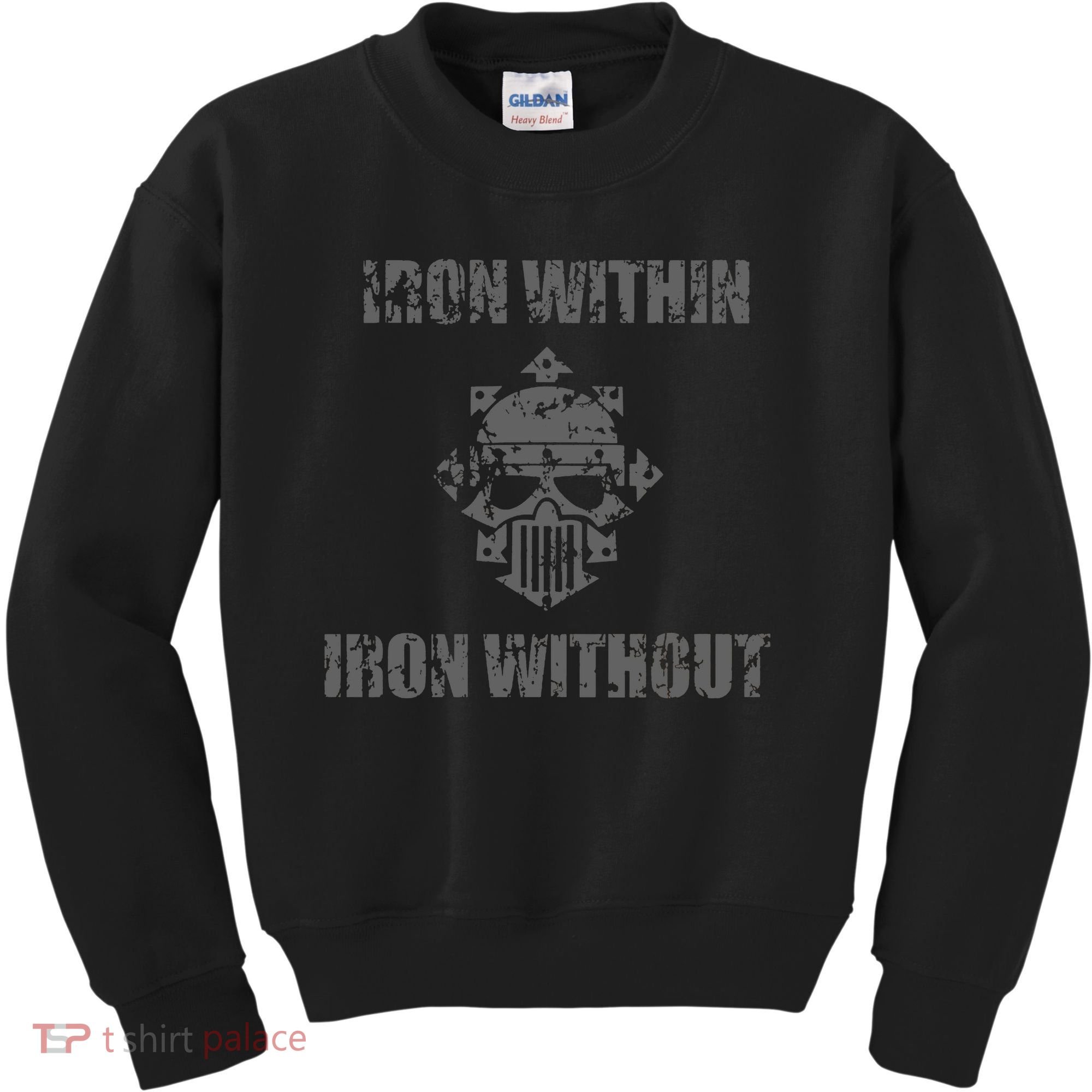 Iron Within Iron Without Marines Helmet Distresses Kids Sweatshirt