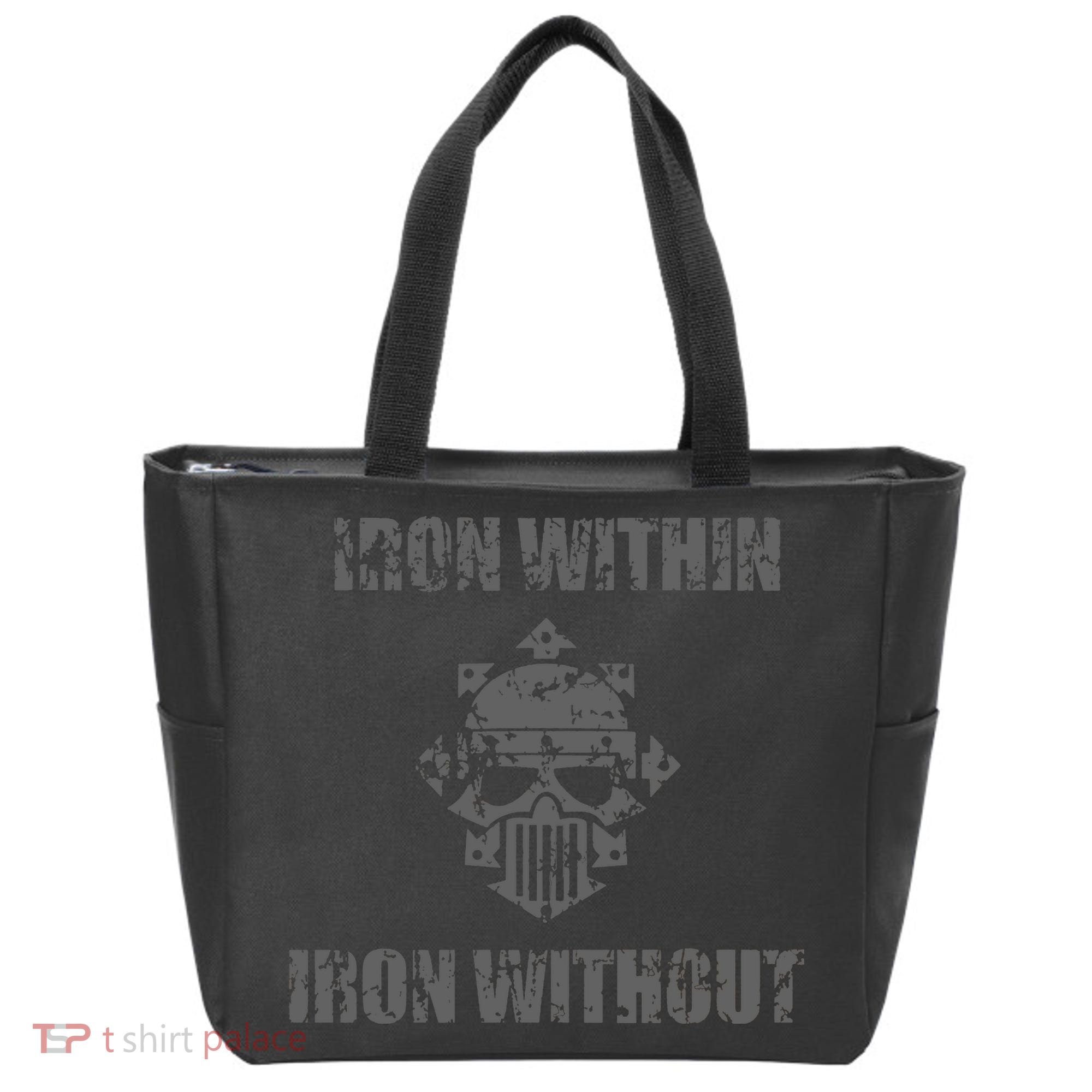 Iron Within Iron Without Marines Helmet Distresses Tote Bag