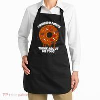 I Wonder If Donuts Think About Me Too | Doughnuts Cute Donut Apron thumb 2