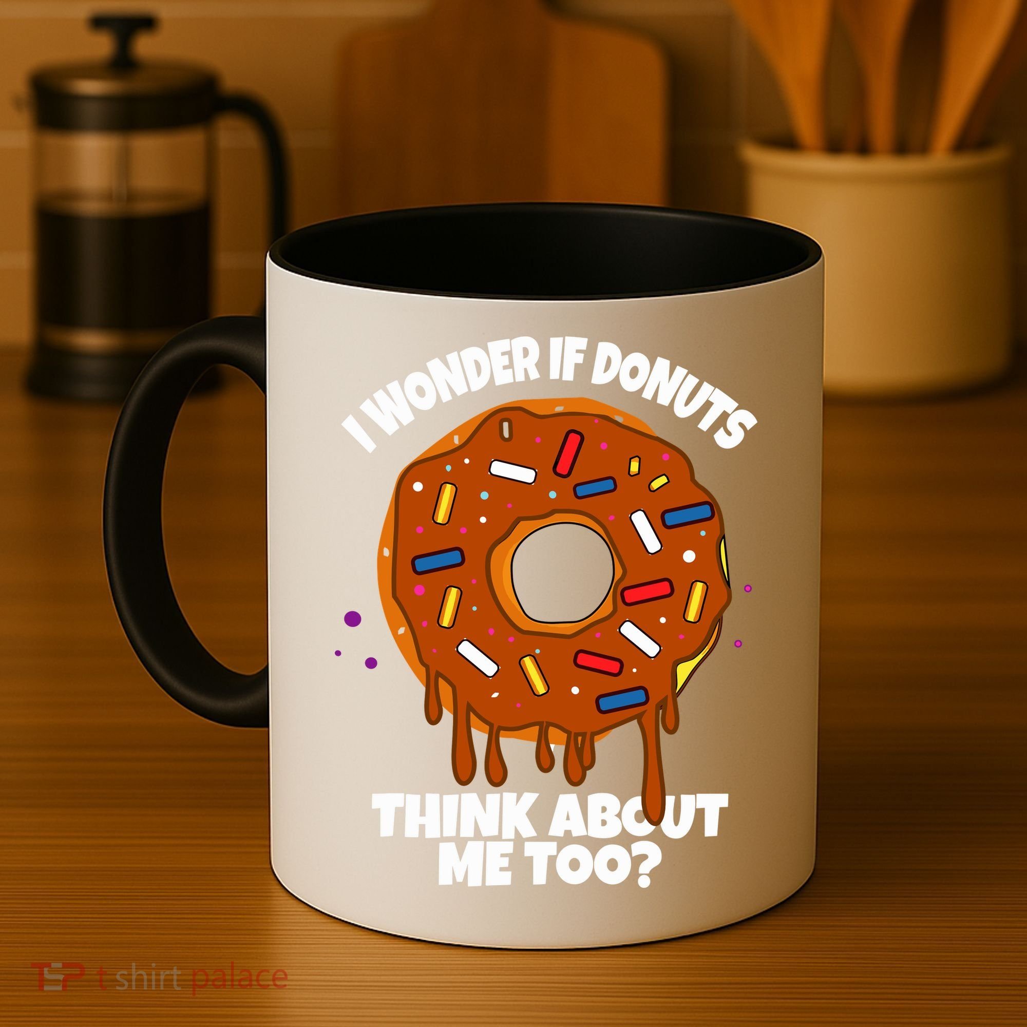 I Wonder If Donuts Think About Me Too | Doughnuts Cute Donut Coffee Mug