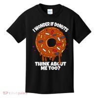 I Wonder If Donuts Think About Me Too | Doughnuts Cute Donut Kids T-Shirt thumb 0