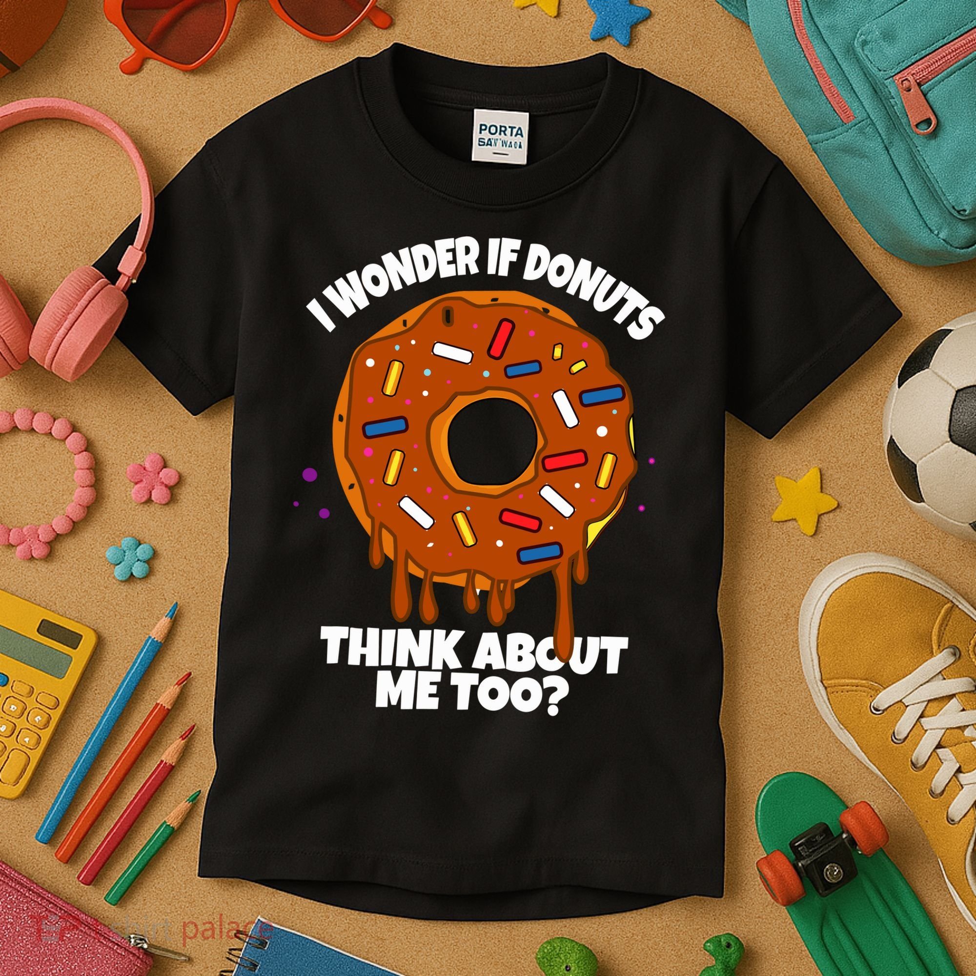 I Wonder If Donuts Think About Me Too | Doughnuts Cute Donut Kids T-Shirt