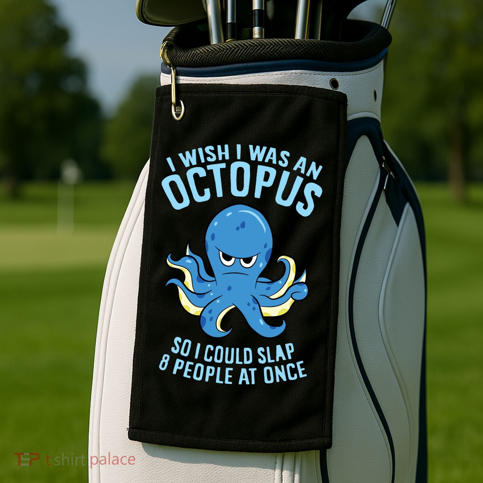 I Wish I Was An Octopus Slap 8 People At Once Funny Octopus Golf Towel
