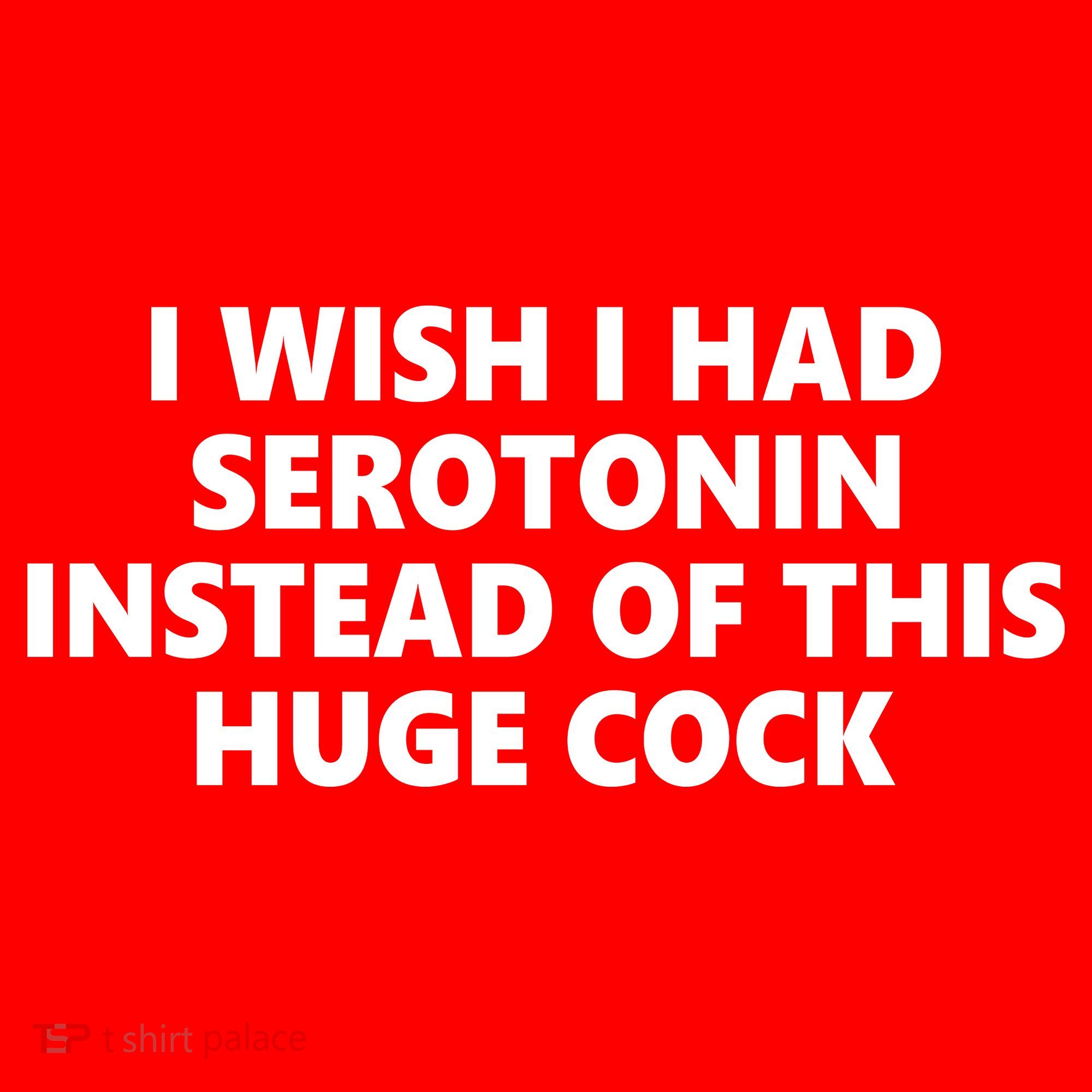 I Wish I Had Serotonin Instead Of This Huge Cock Funny Adult Humor T-Shirt