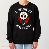 I Wish It Was Friday Funny Halloween Scary Holiday Women's Sweatshirt thumb 0