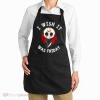 I Wish It Was Friday Funny Halloween Scary Holiday Apron thumb 2