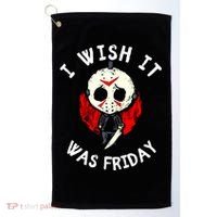 I Wish It Was Friday Funny Halloween Scary Holiday Golf Towel thumb 0