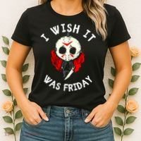 I Wish It Was Friday Funny Halloween Scary Holiday Women's T-Shirt thumb 2