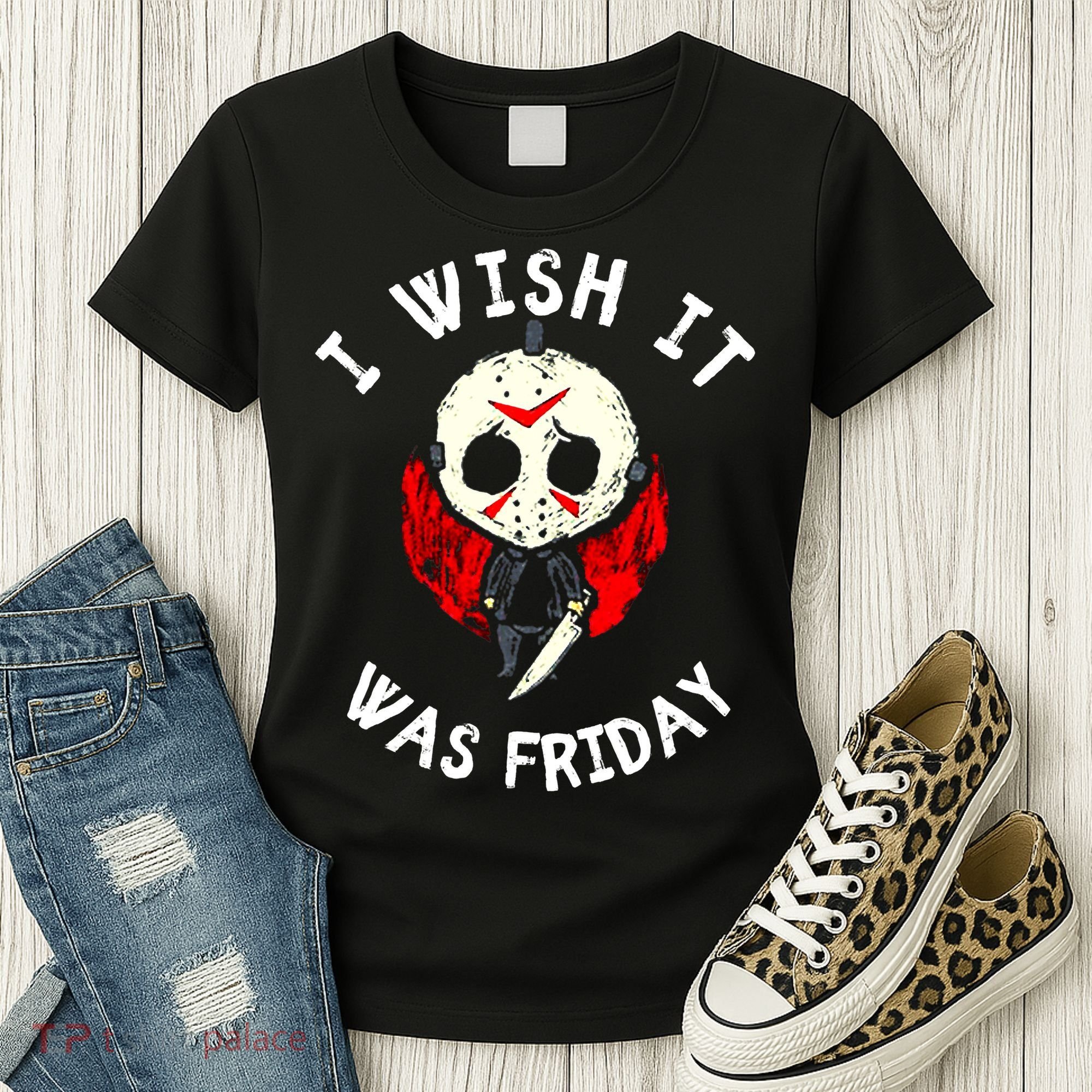 I Wish It Was Friday Funny Halloween Scary Holiday Women's T-Shirt