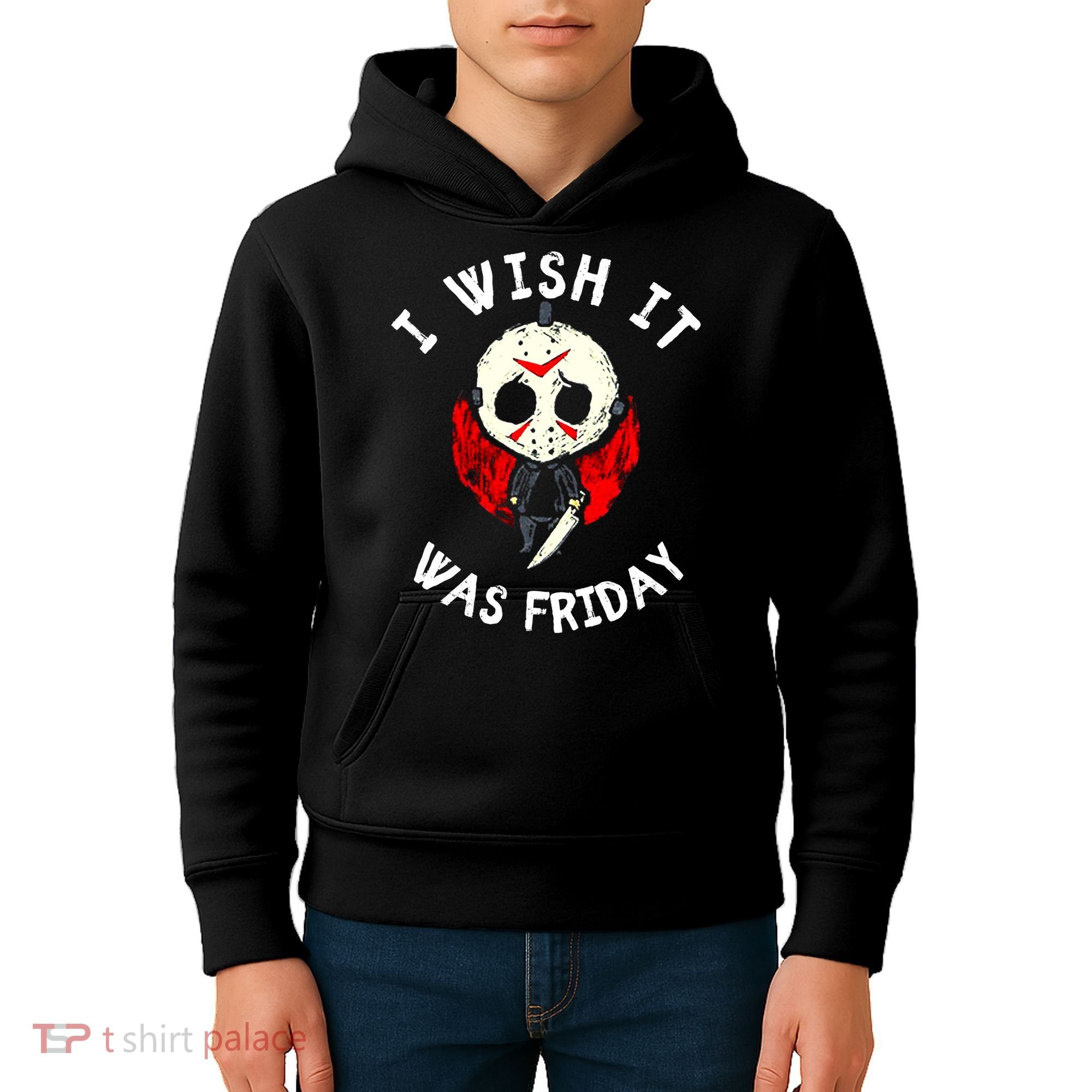 I Wish It Was Friday Funny Halloween Scary Holiday Kids Hoodie