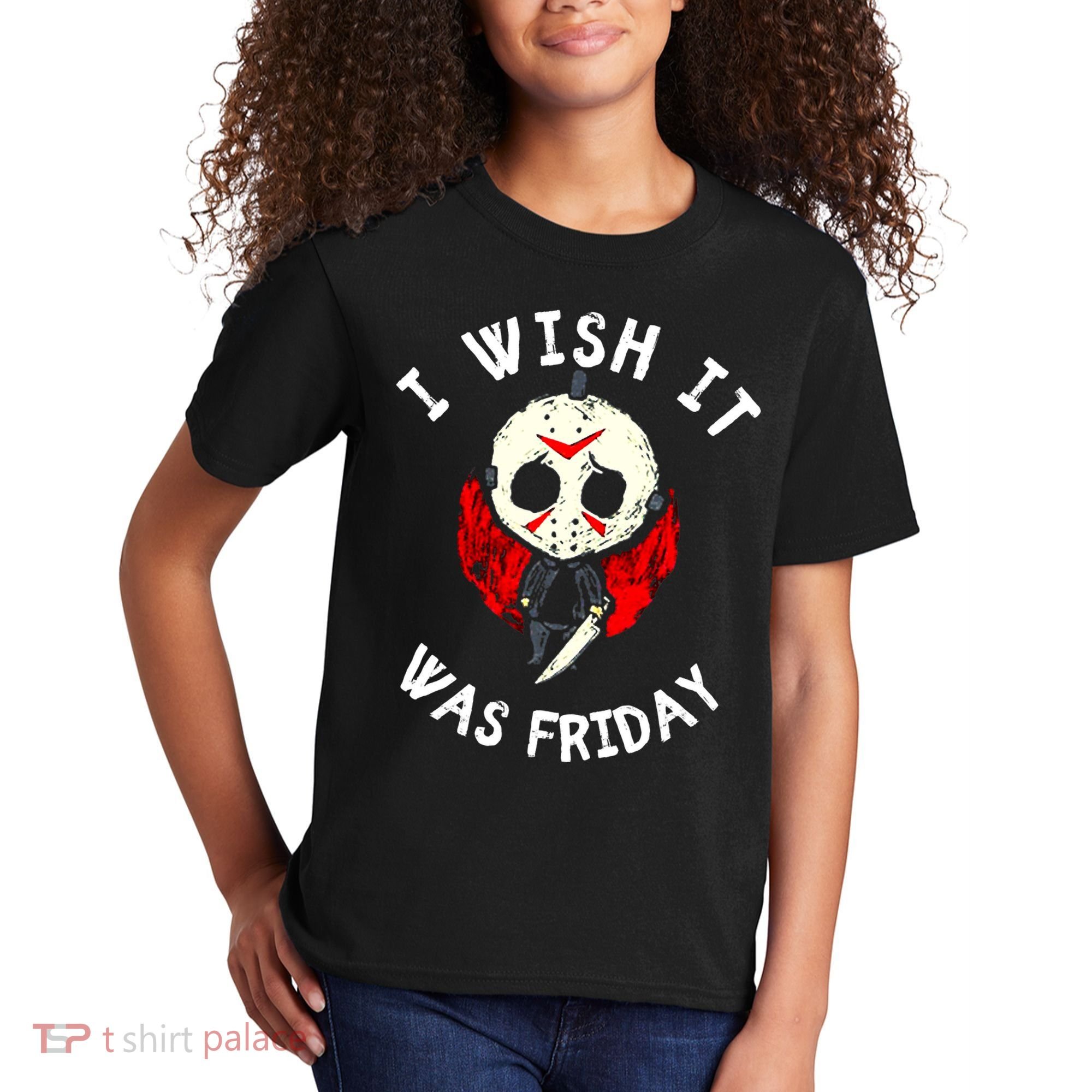 I Wish It Was Friday Funny Halloween Scary Holiday Kids T-Shirt