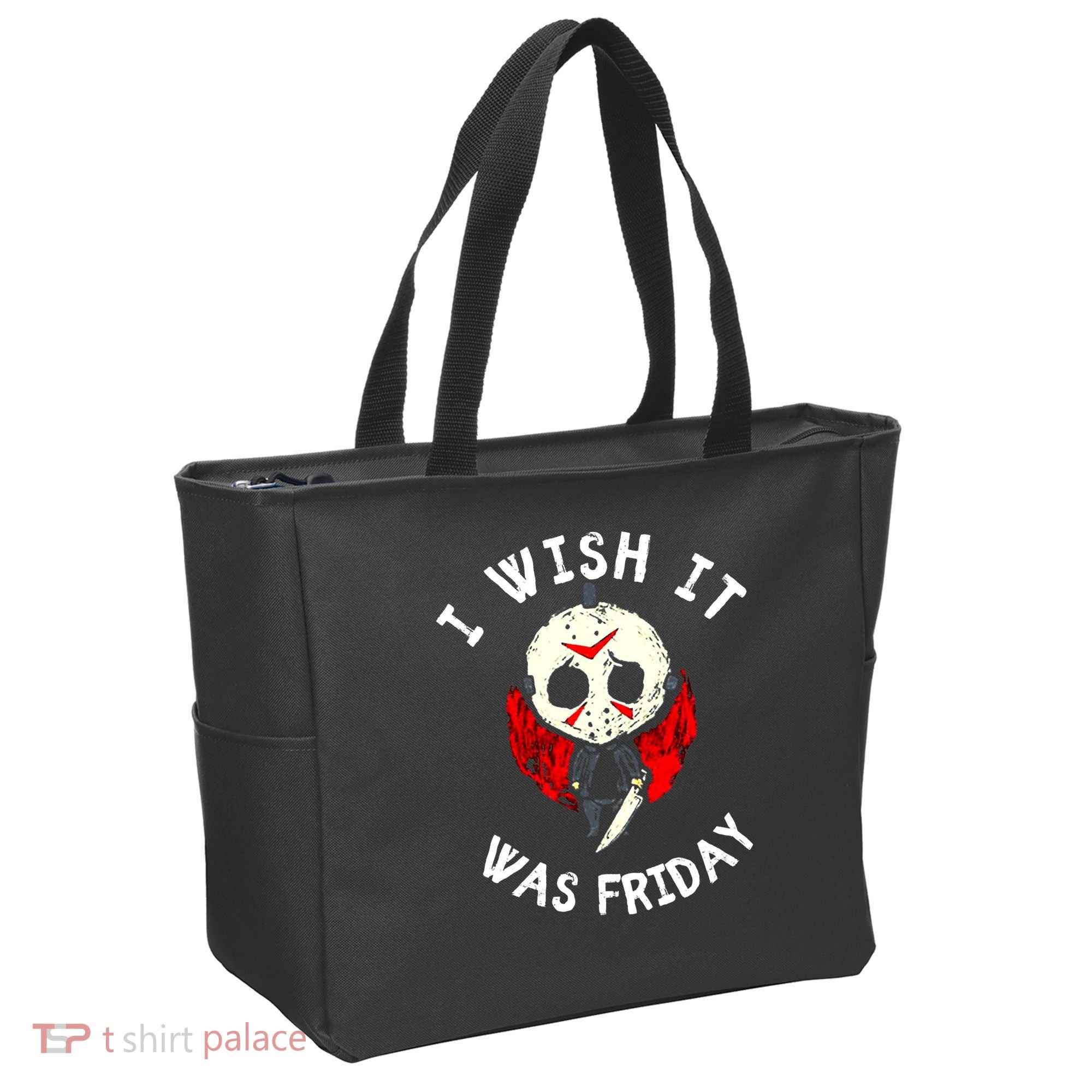 I Wish It Was Friday Funny Halloween Scary Holiday Tote Bag