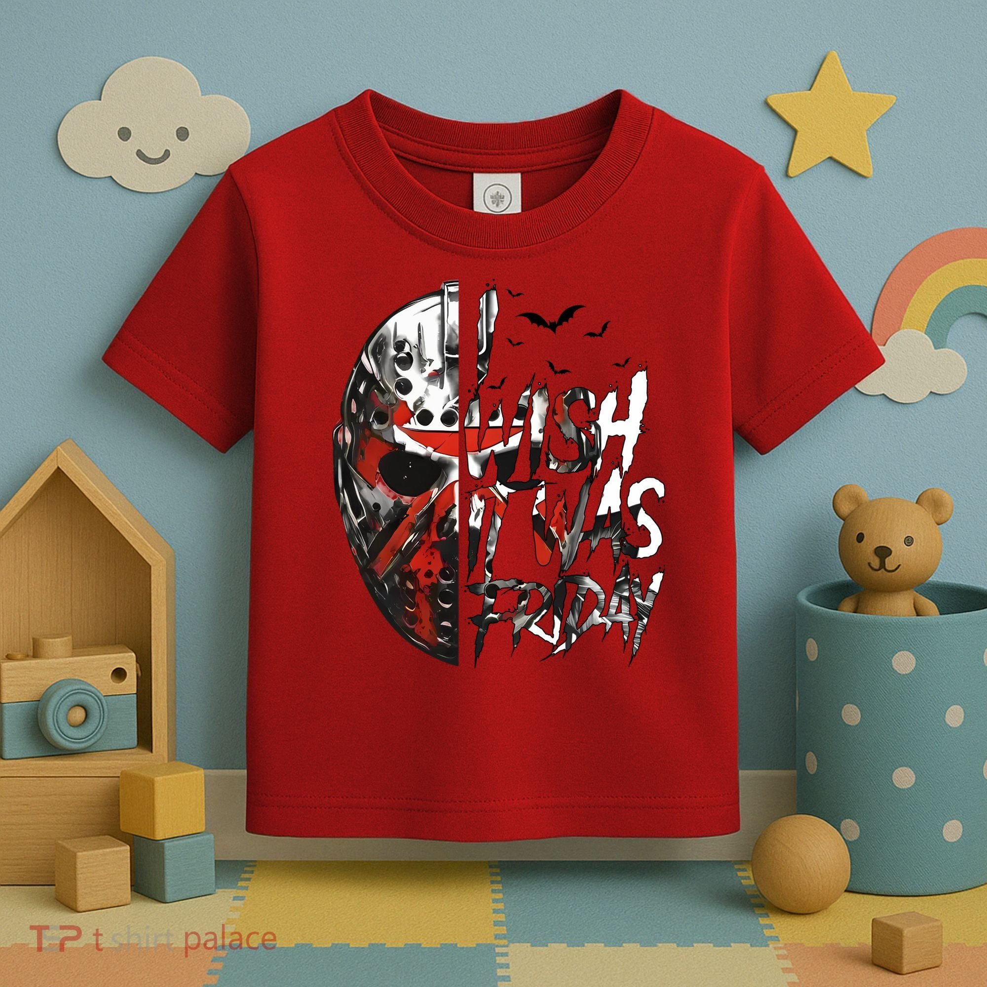I Wish It Was Friday Jason I Wish It Was Friday Jason Horror Halloween Toddler T-Shirt