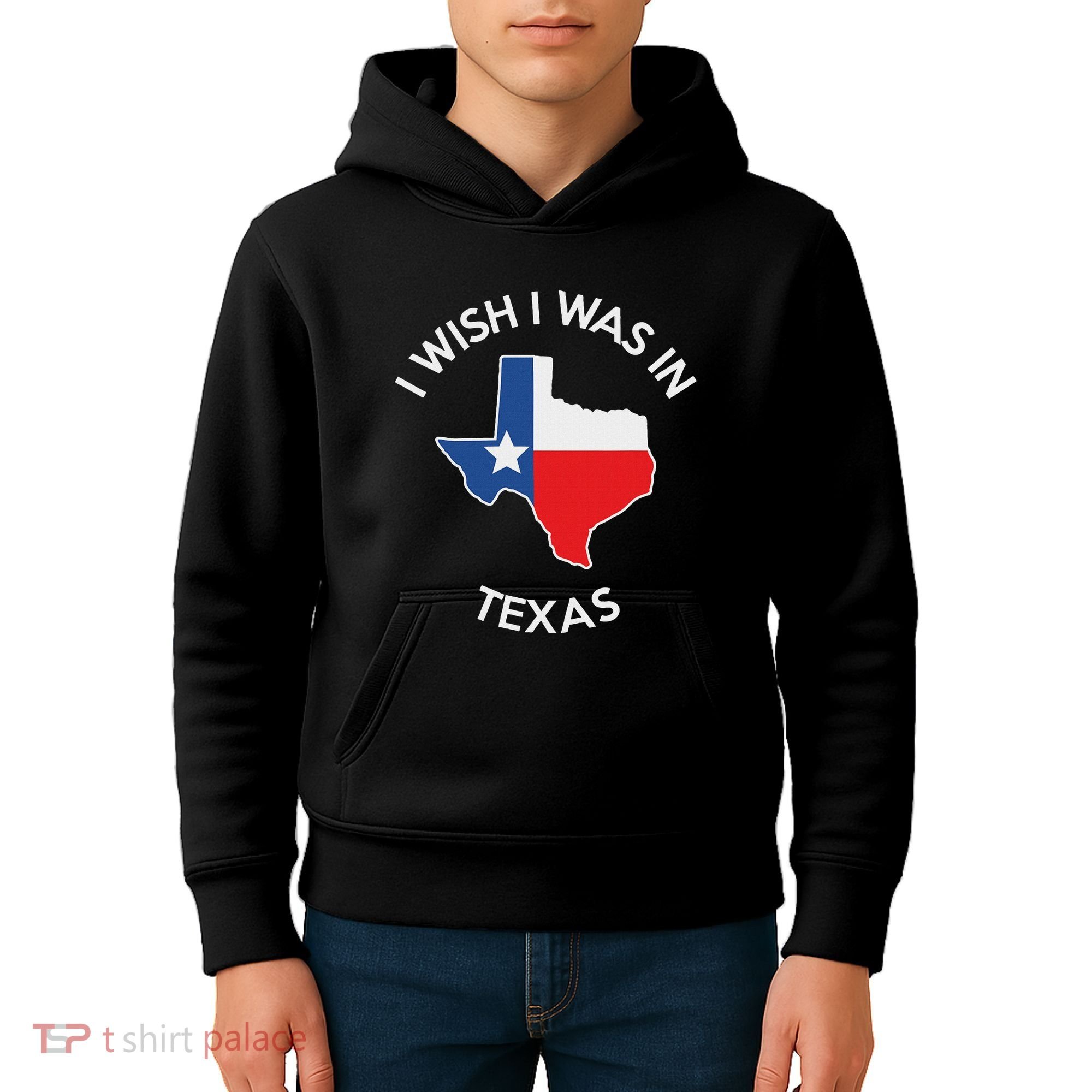 I Wish I Was In Texas Funny Texas Kids Hoodie